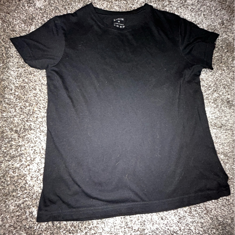 SHEIN plane black t-shirt